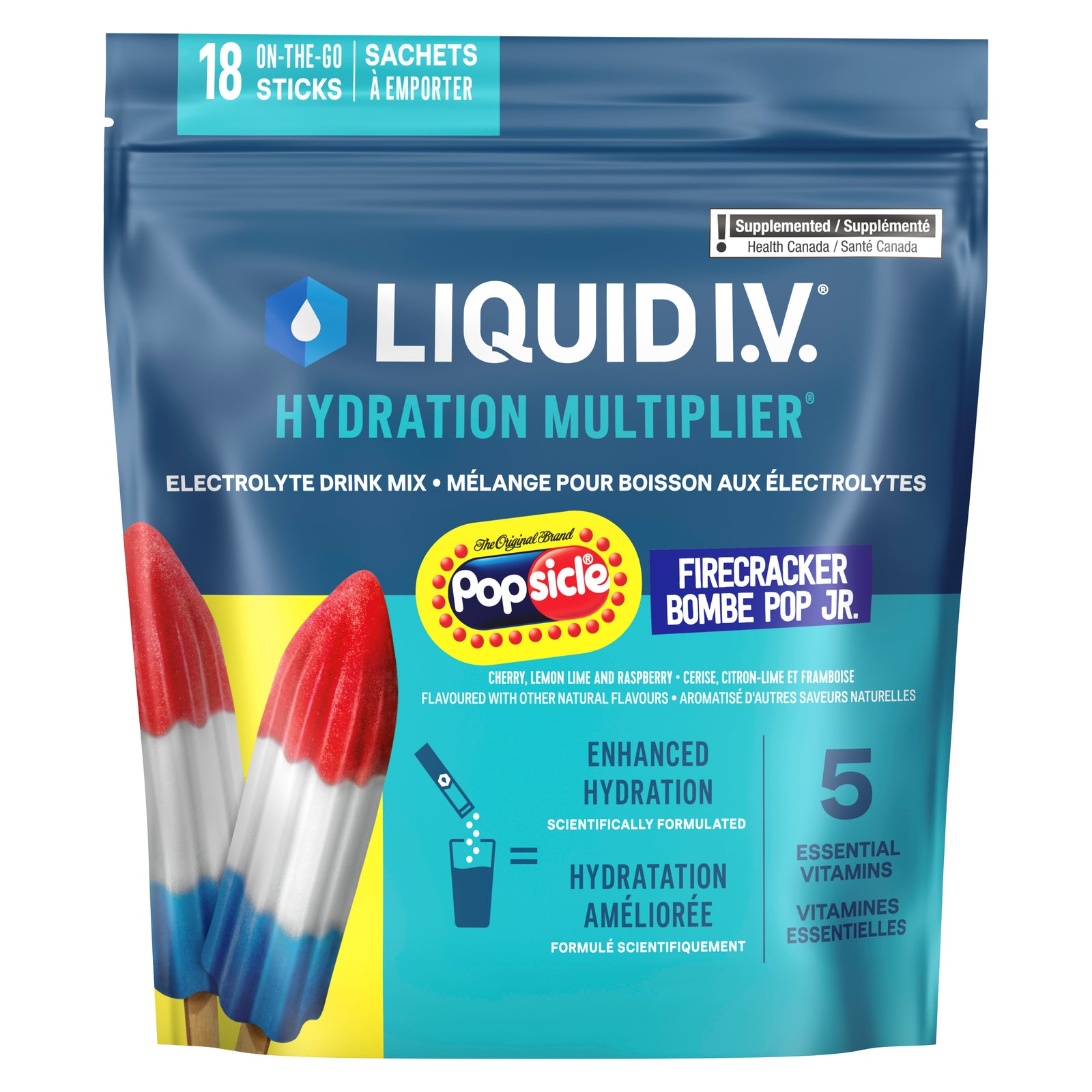 Liquid I.V.® Hydration Multiplier Popsicle Firecracker Electrolyte Drink Mix 18ct