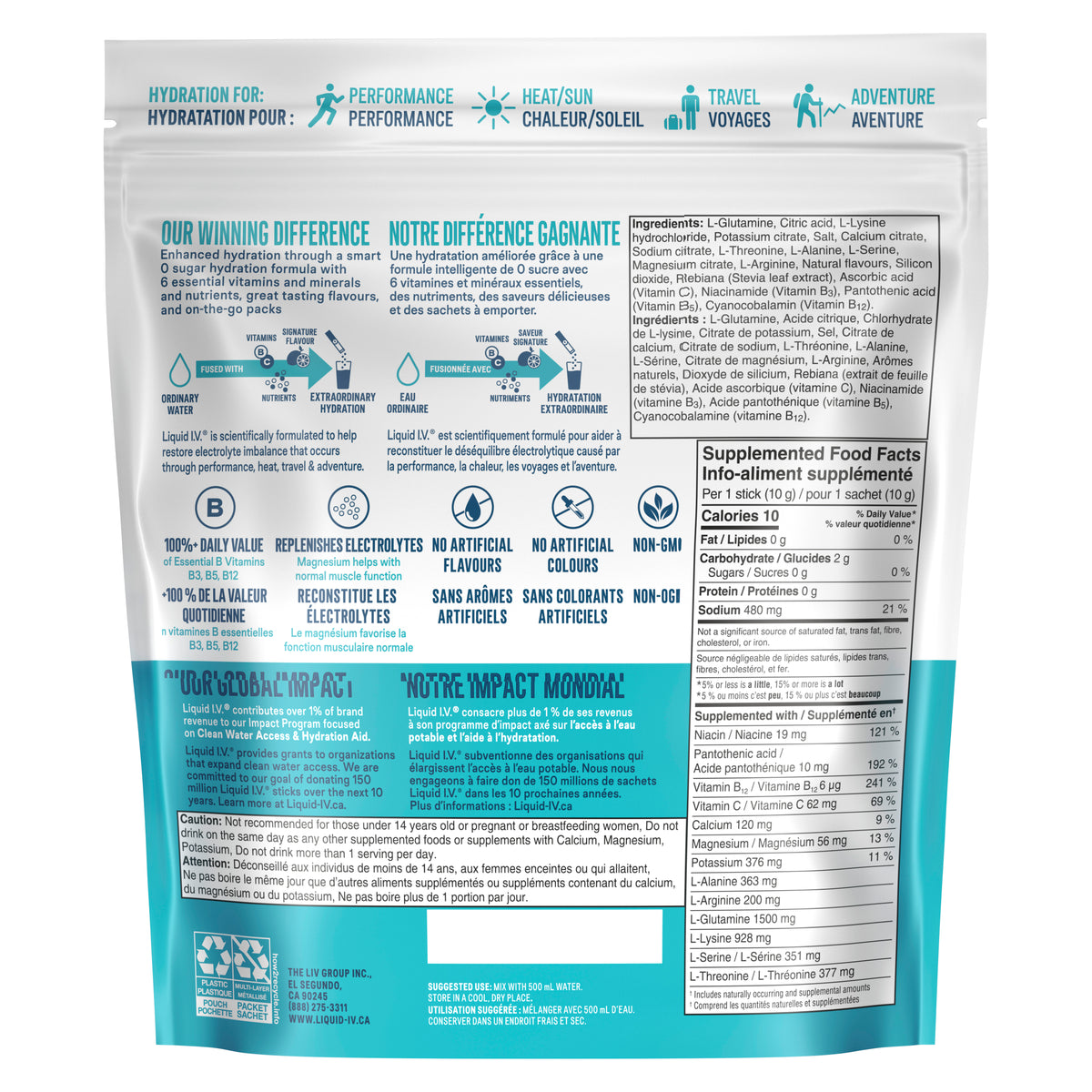 Liquid I.V.® Hydration Multiplier Sugar-Free White Peach Electrolyte Drink Mix 18ct