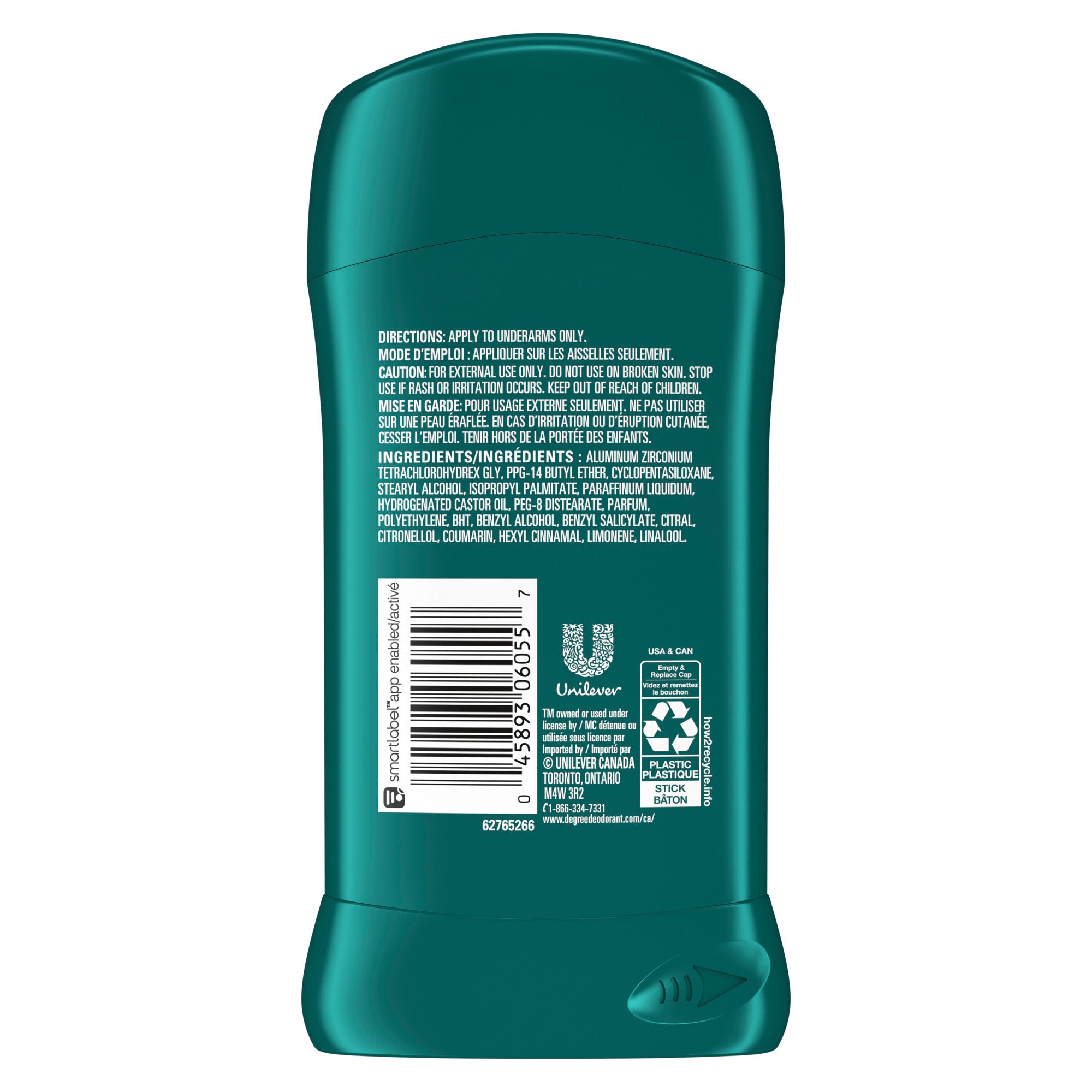 An image showing the frontside view of the Degree Men Cool Comfort Antiperspirant Stick product packaging.