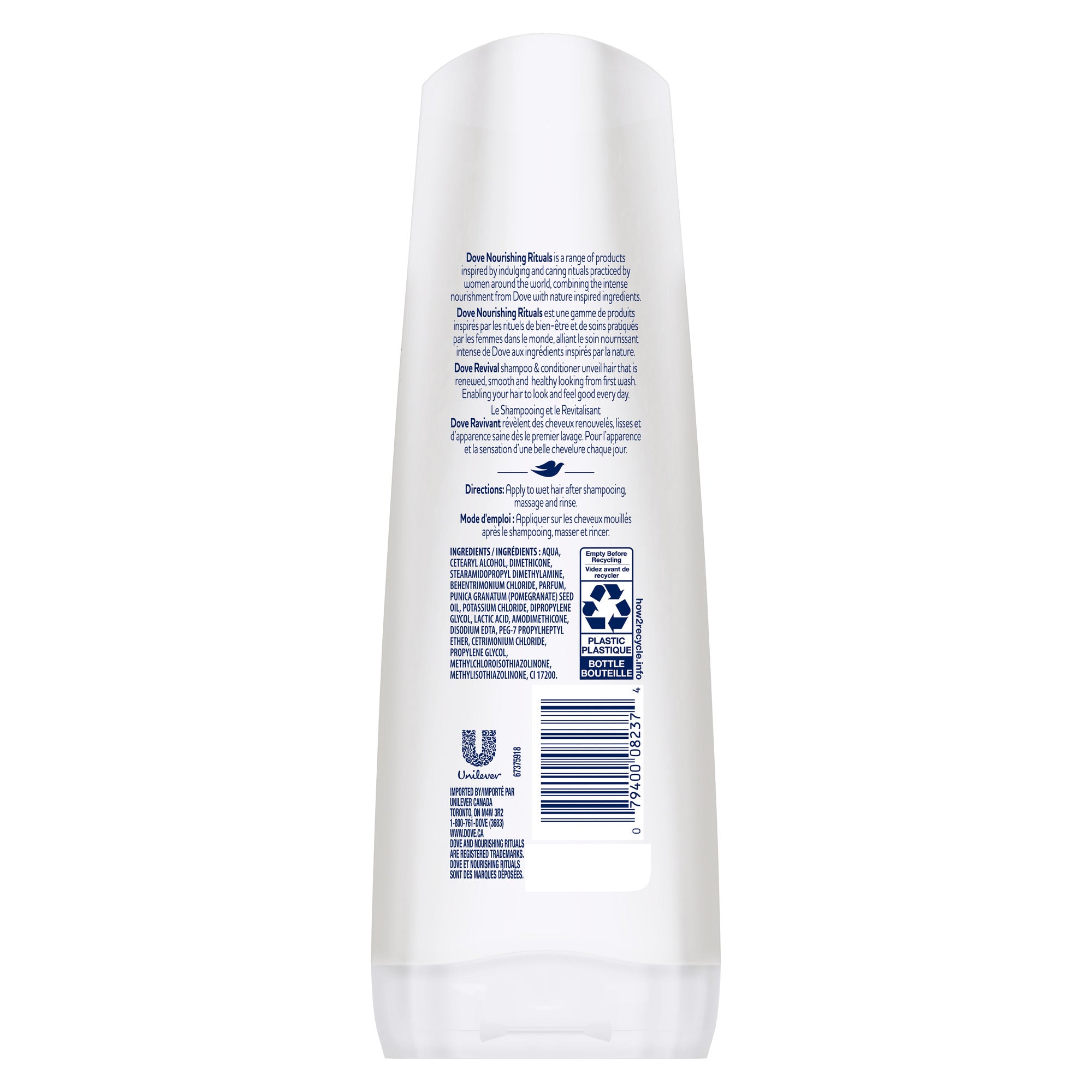 An image showing the frontside view of the Dove Revival Ritual Conditioner product packaging.