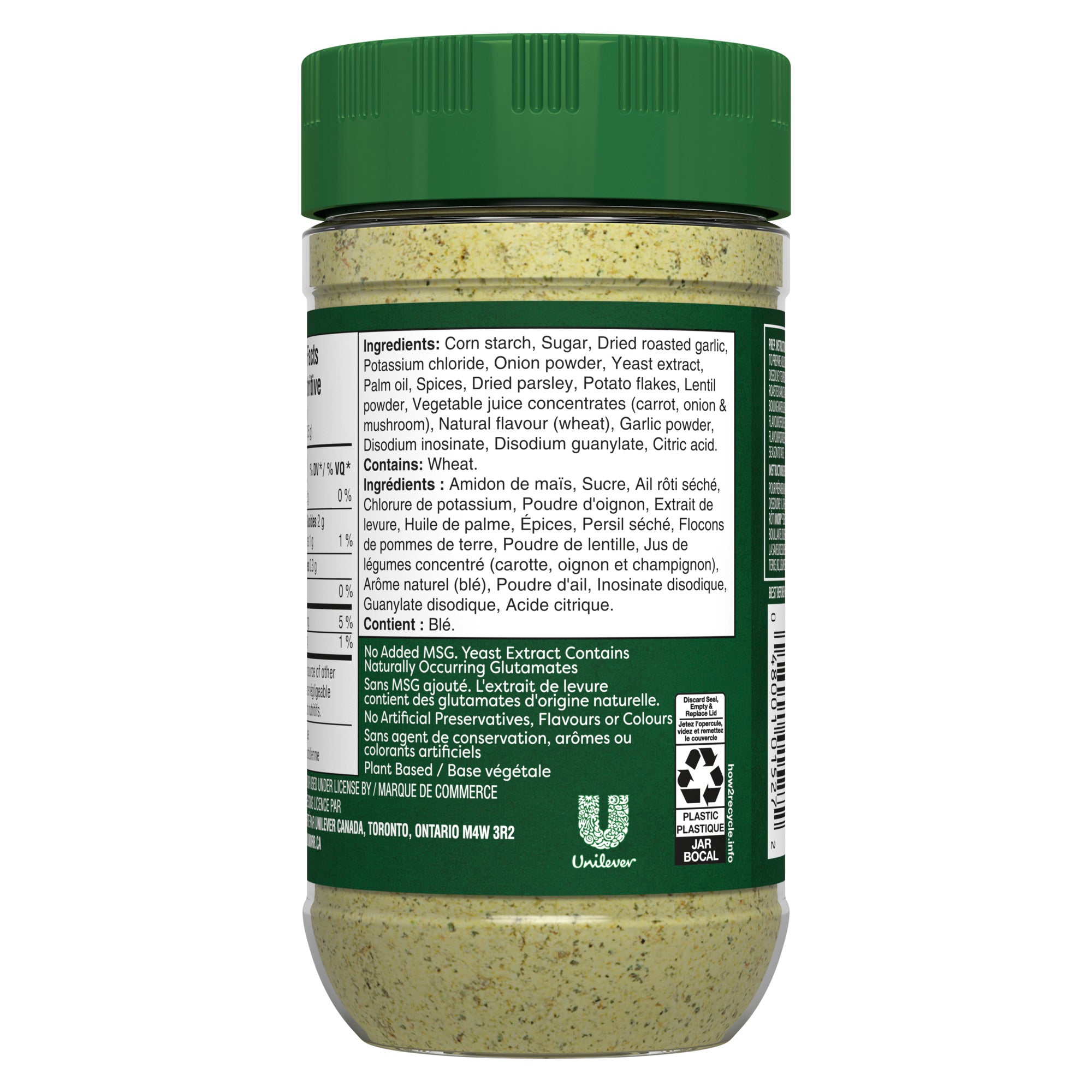 Showing the frontside view of the Knorr Zero Salt Roasted Garlic Bouillon Powder 160g product.