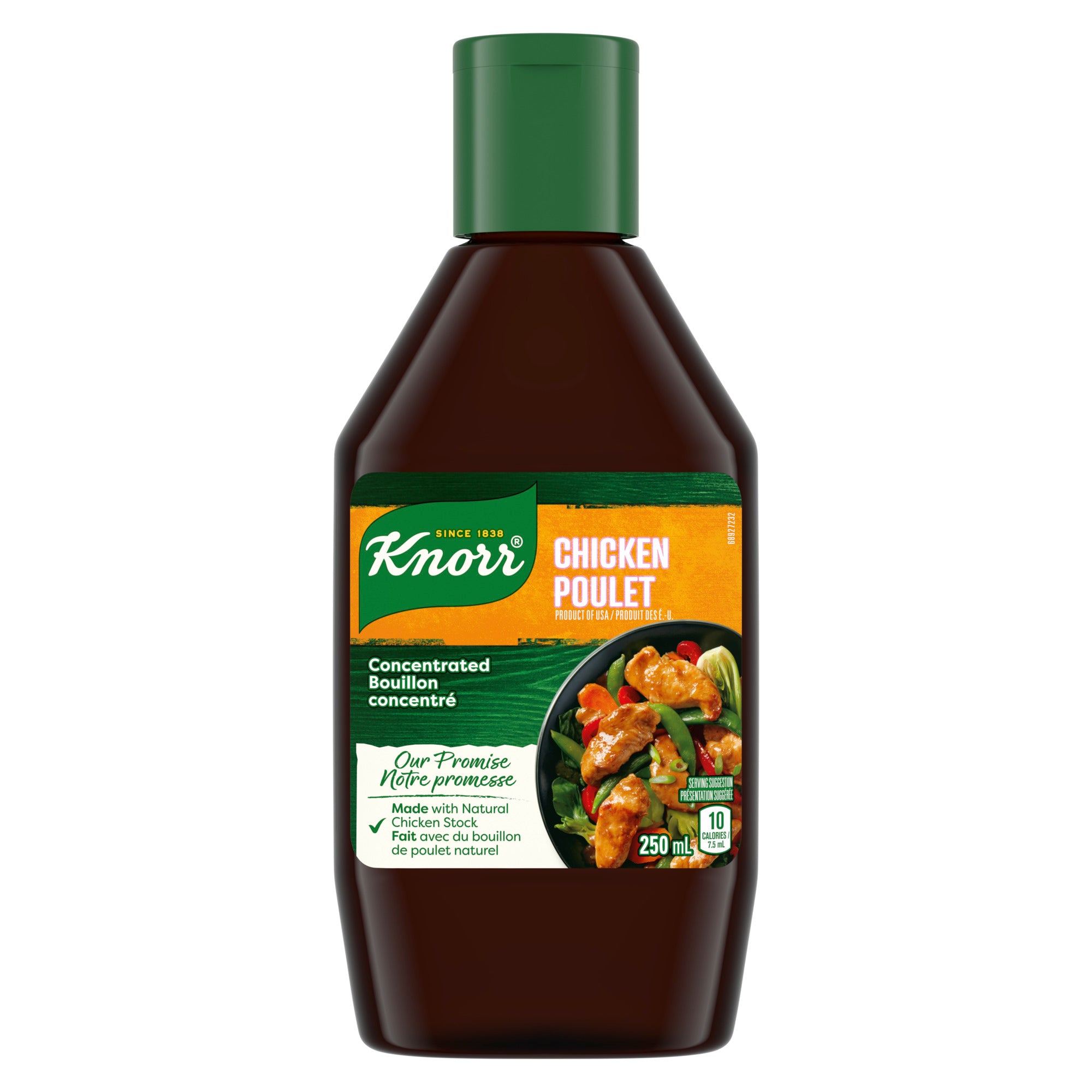 An image showing the frontside view of the Knorr Concentrated Chicken Bouillon product packaging.