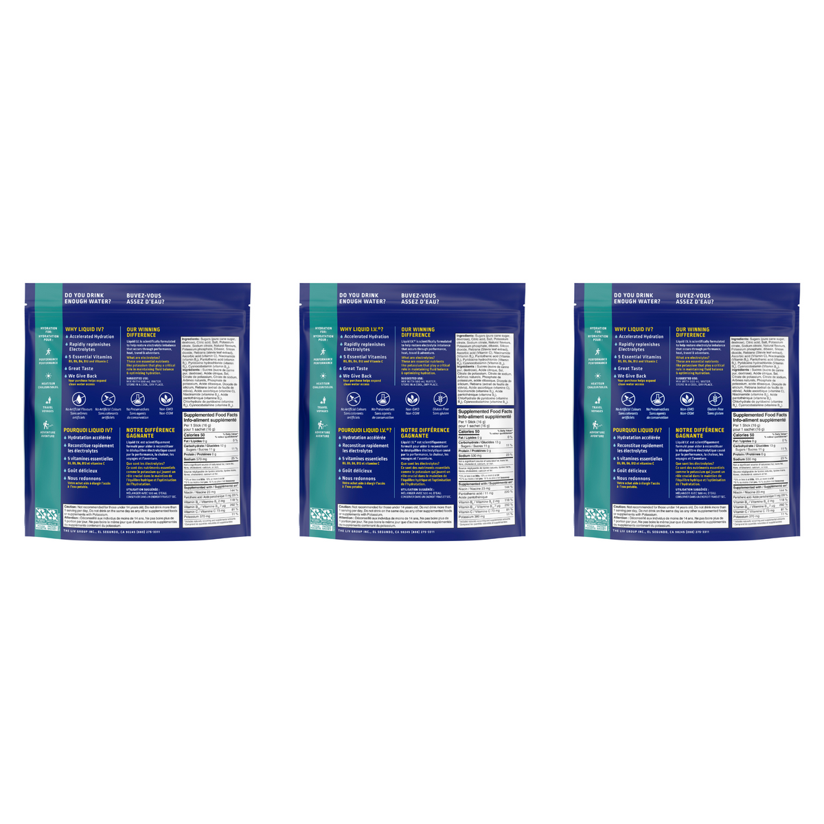 Liquid I.V. Sporty Variety Pack (Lemon Lime, Strawberry &amp; Passion Fruit Bundle)