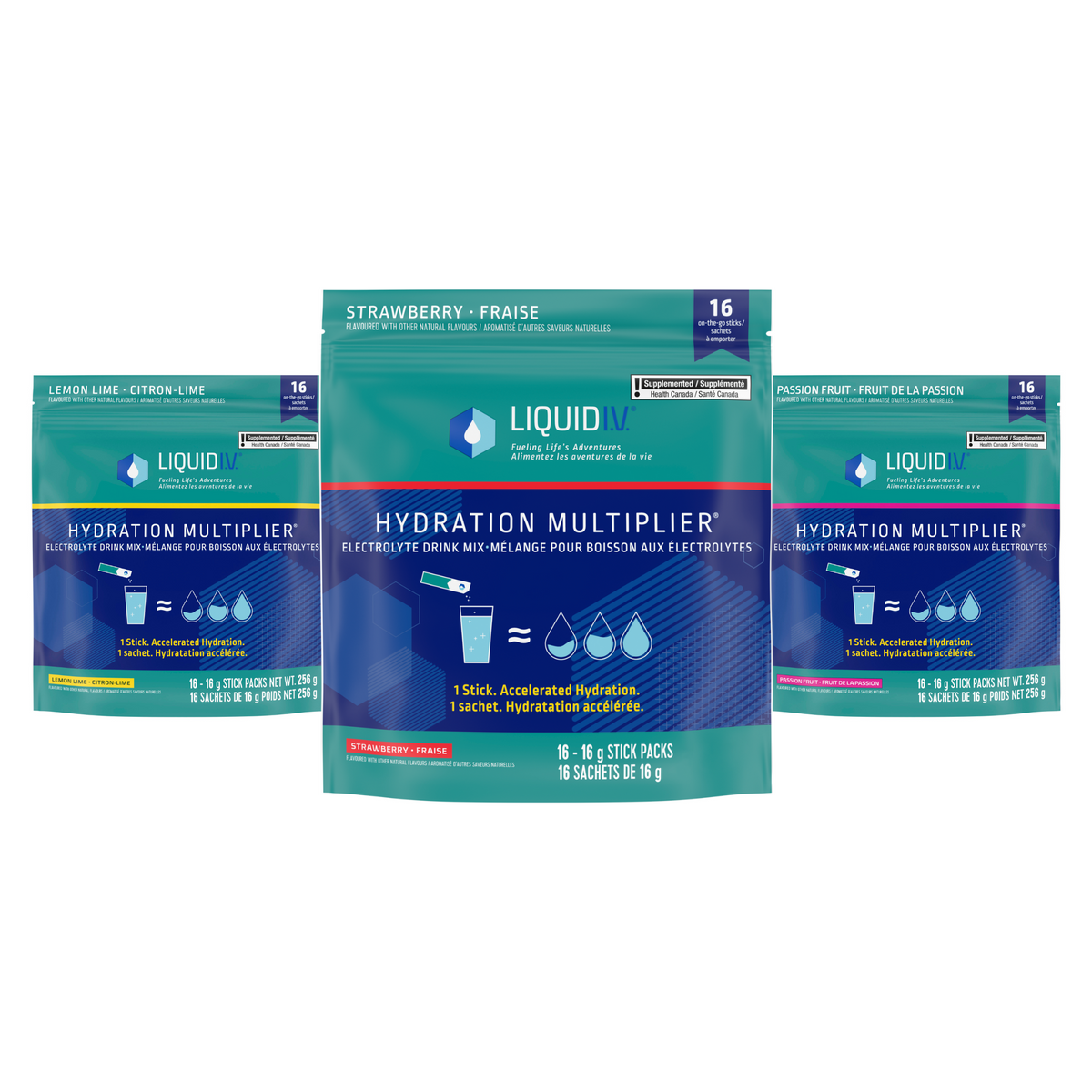 Liquid I.V. Sporty Variety Pack (Lemon Lime, Strawberry &amp; Passion Fruit Bundle)