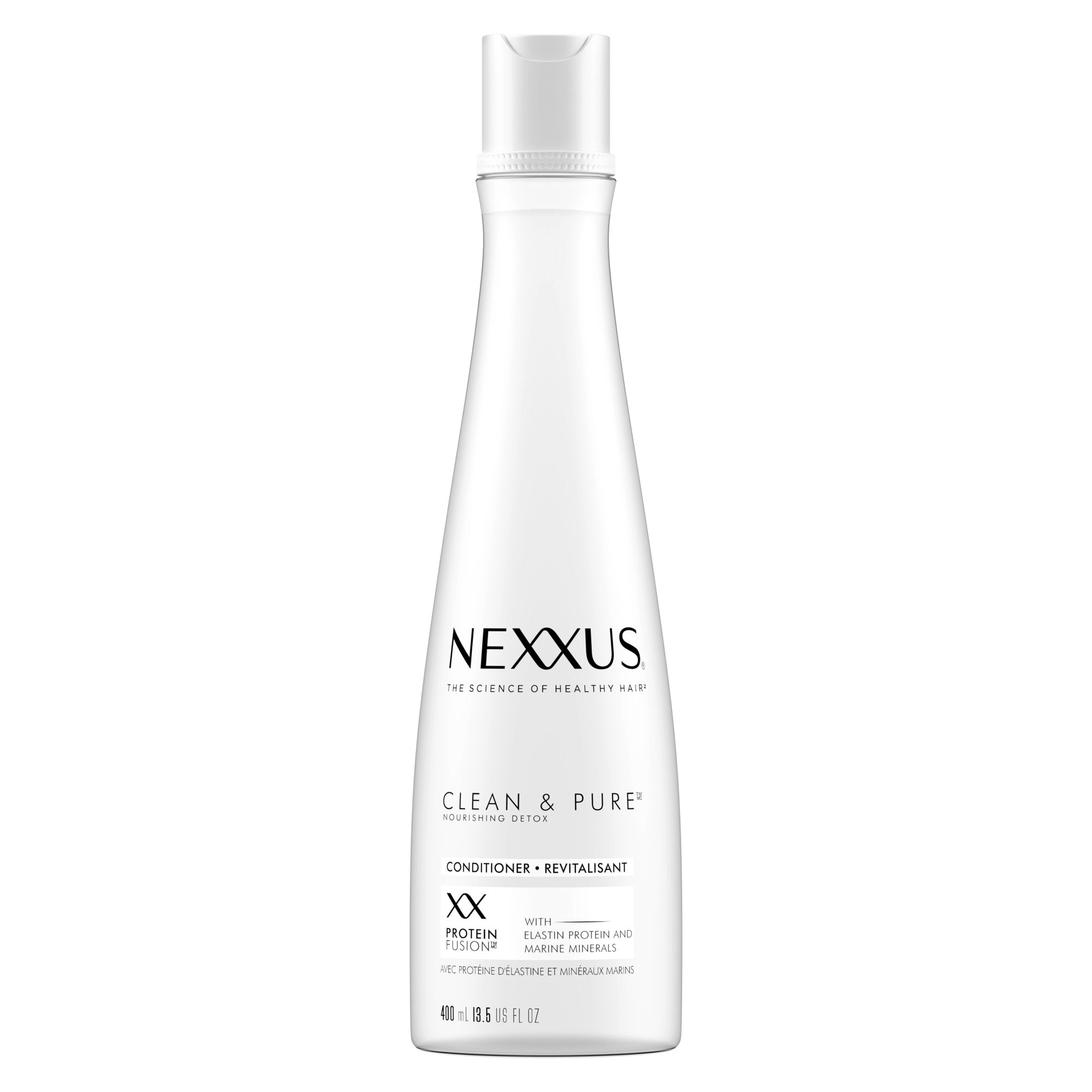 An image showing the frontside view of the Nexxus Clean & Pure Conditioner product packaging.