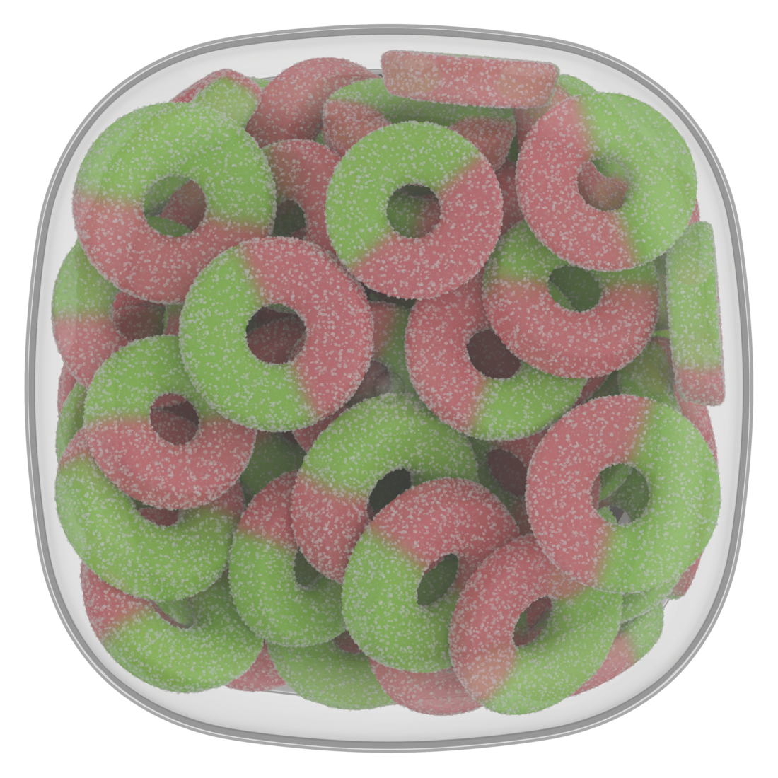 An image of the bottomside view of the OLLY® Fiber Gummy Rings product packaging.