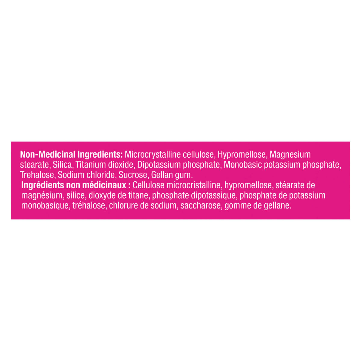 An image showing the ingredient label as it appears on the OLLY Happy Hoo Ha product packaging.