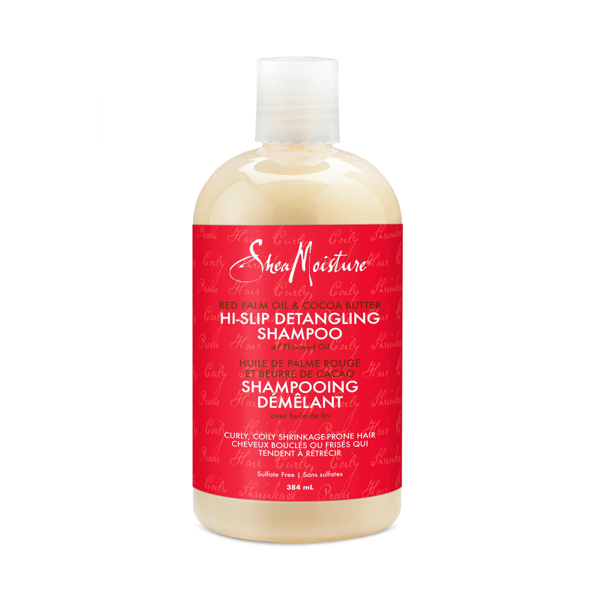 Showing the front angle view of the SheaMoisture Red Palm Oil & Cocoa Butter Detangling Shampoo 384mL product.