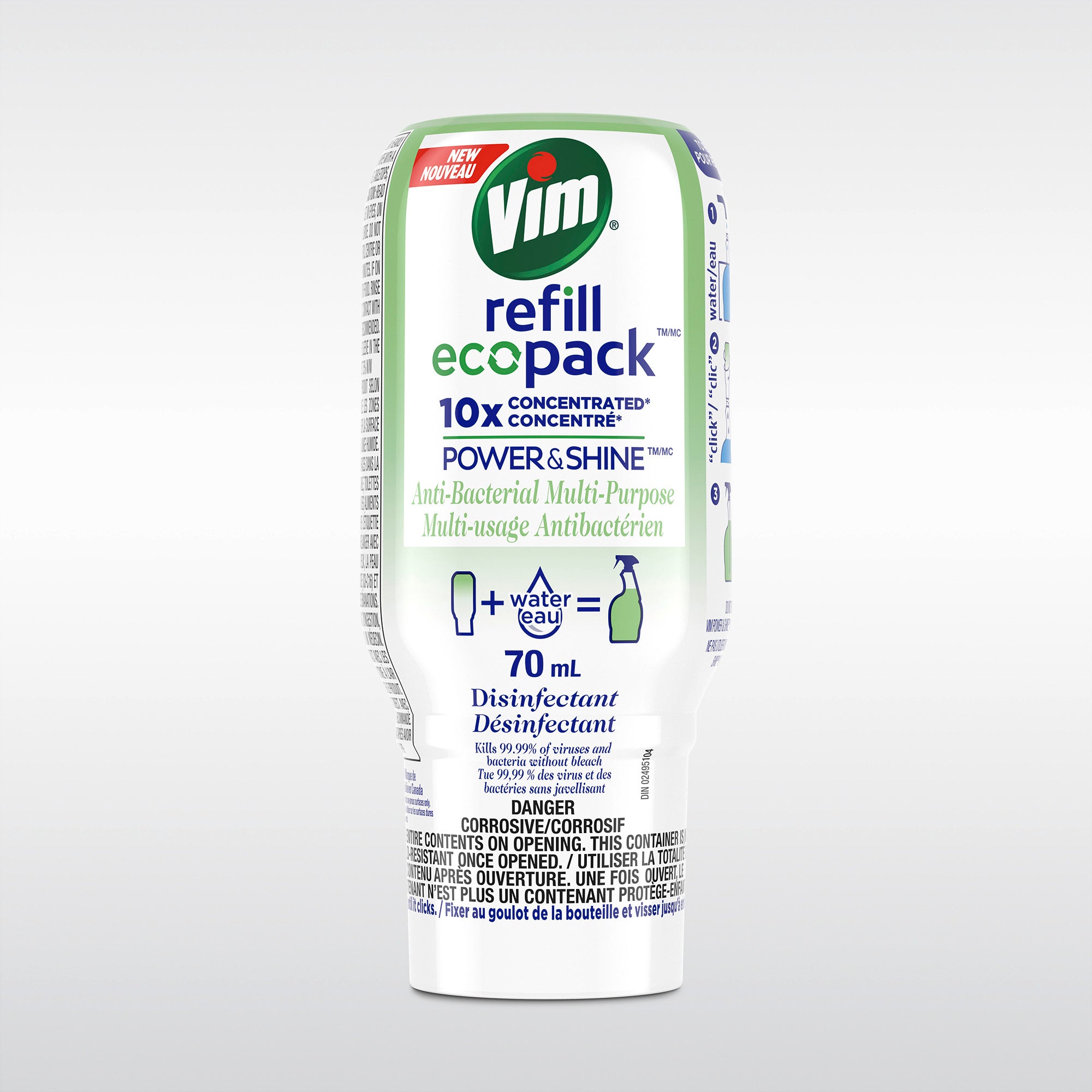 Vim Power & Shine Antibacterial Multi-Purpose Refill Ecopack 70ml