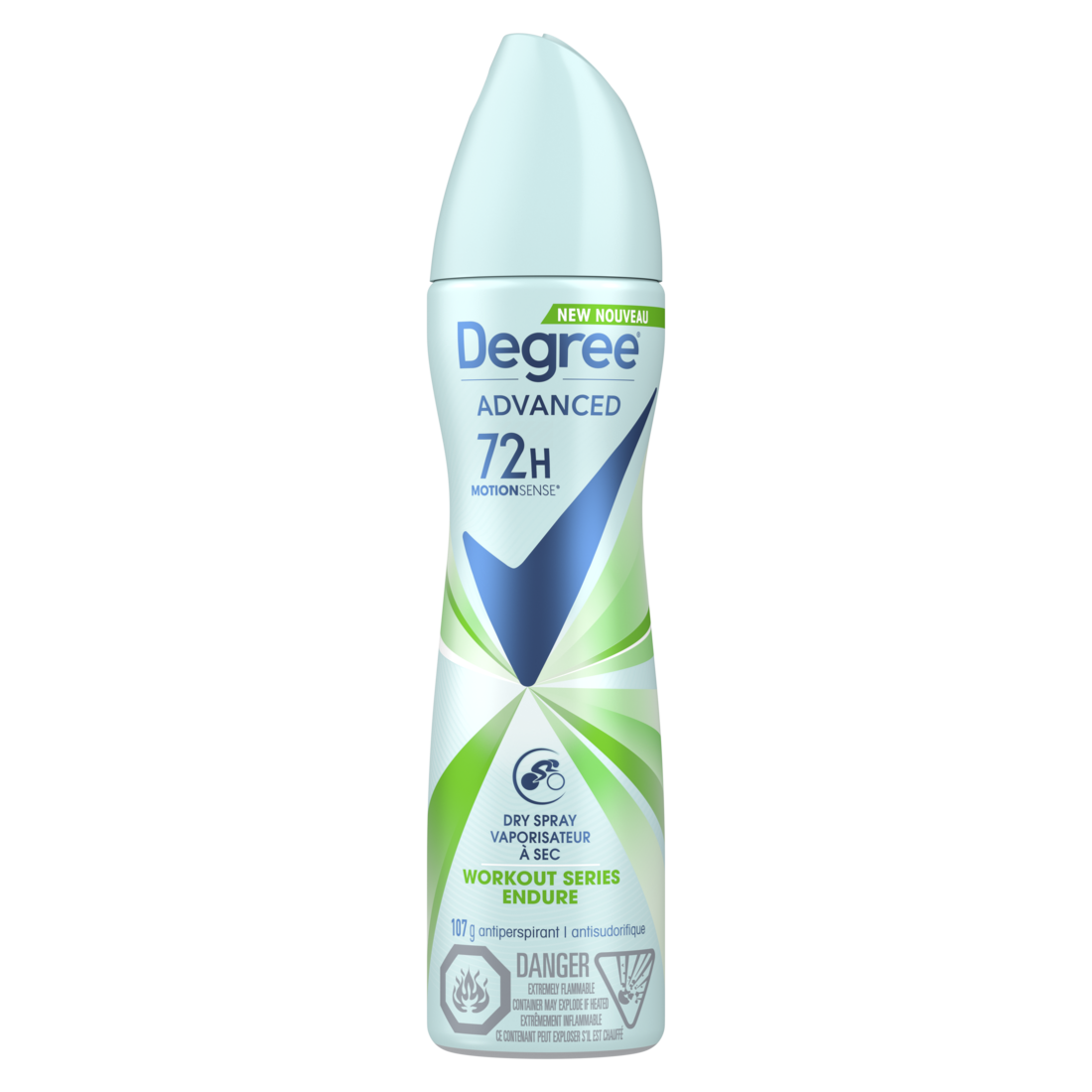 Degree Advanced Workout Endure Dry Spray Antiperspirant Deodorant for 72H Sweat & Odour Protection for women 107 g