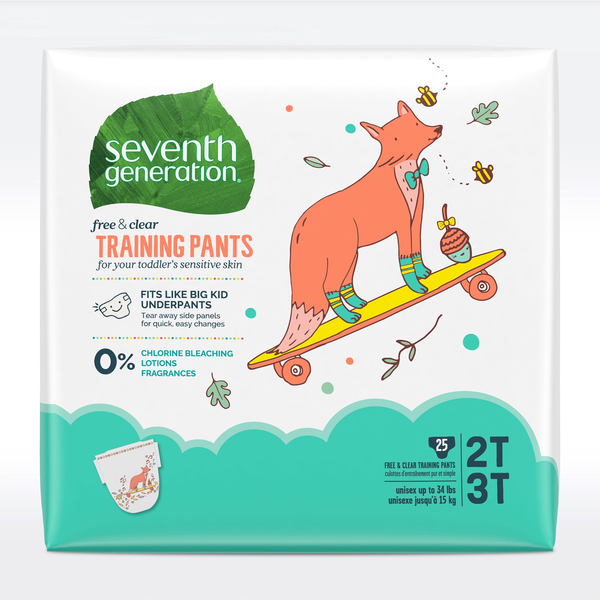 Seventh Generation Free & Clear Baby Training Pants 25ct