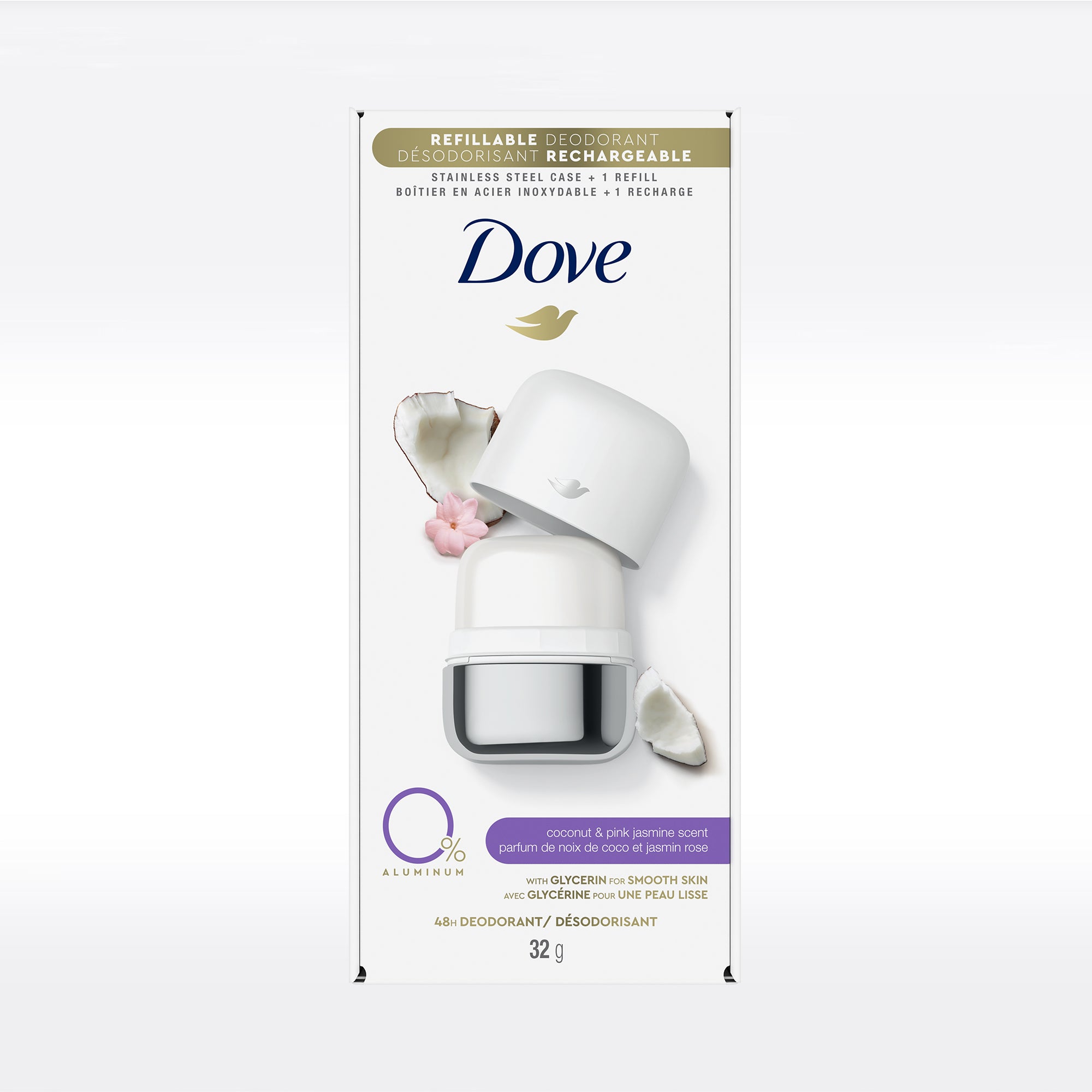 Kit de démarrage Dove à la noix de coco et au jasmin rose 