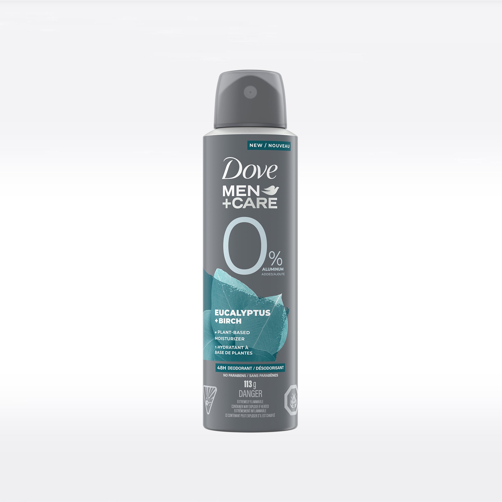 Déodorant en spray sec Dove Men+Care 0 % aluminium eucalyptus + bouleau 