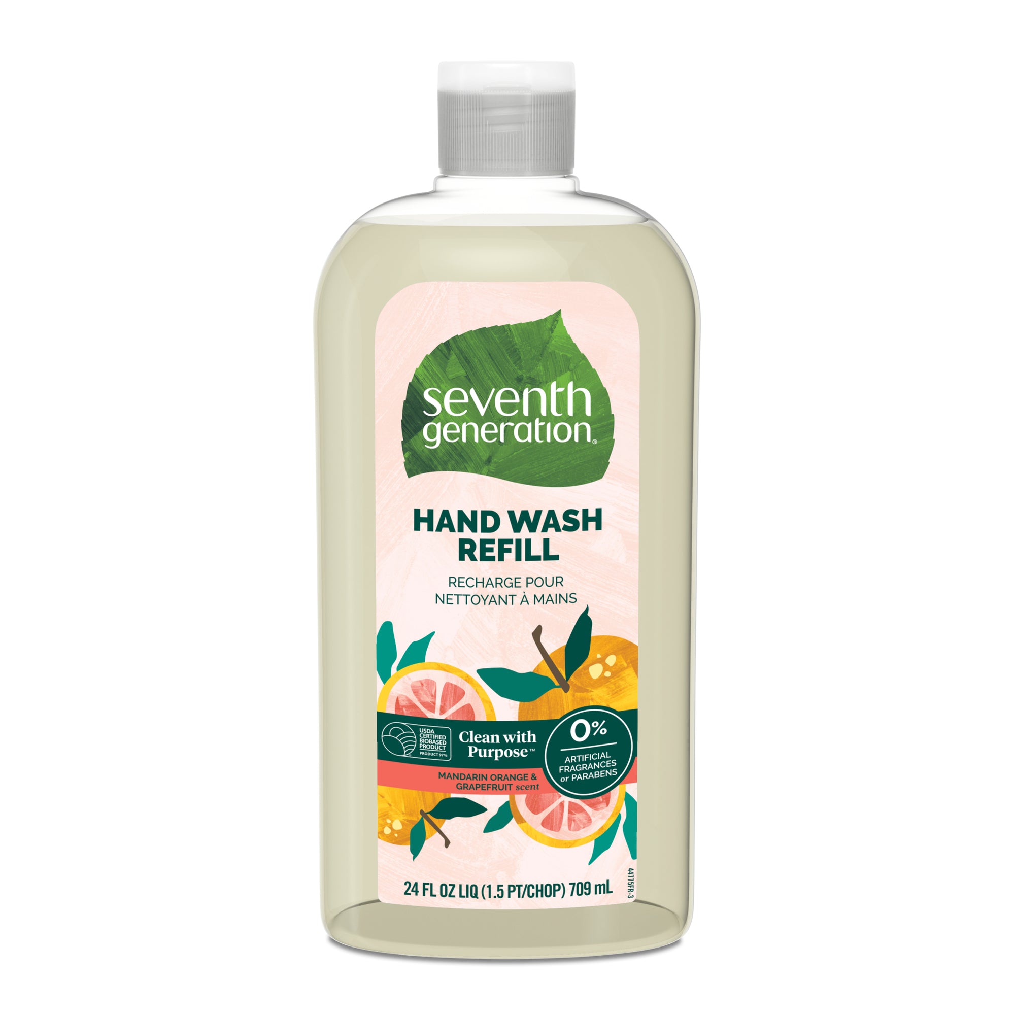 Recharge de nettoyant pour les mains Mandarine et Pamplemousse Seventh Generation 709 ml